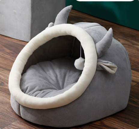 Lumora CozyCat Plush Cat Bed - Round donut anti-anxiety pet bed