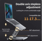 Lumora ElevateDesk Adjustable Laptop Stand - Ergonomic aluminum desk riser