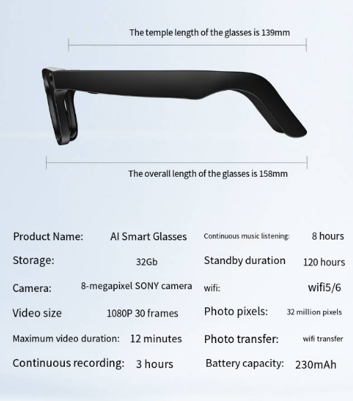 Lumora Vision AI smart glasses with built-in camera