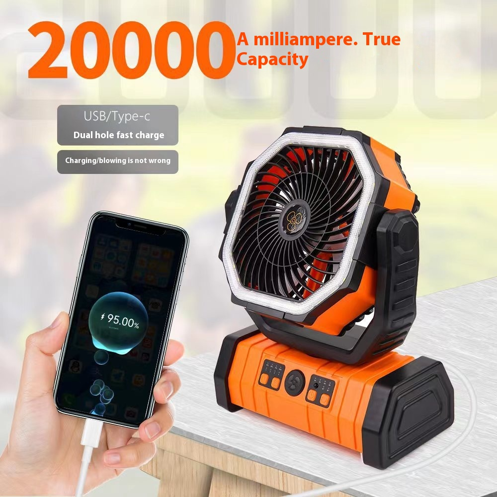 Lumora BreezeLight portable camping fan LED light power bank