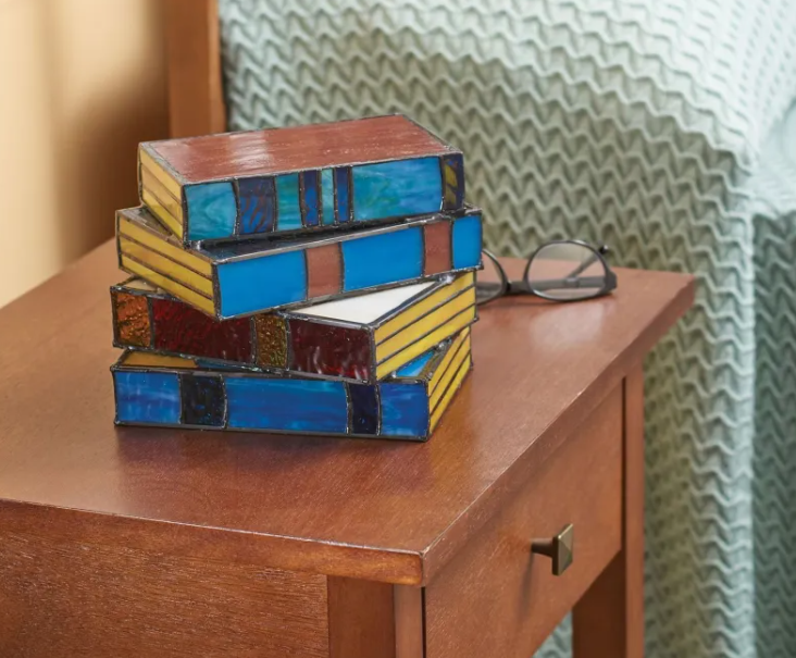 Lumora BookLight Stacked Books Desk Lamp - Decorative book-shaped light